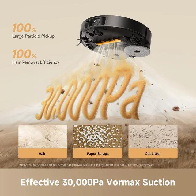 Alt view image 3 of 7 - DREAME L60 Ultra PE Robot Vacuum and Mop, 30,000Pa Suction, Self-Cleaning,Corner-to-Edge Deep Cleaning, Detangling Brush, Obstacle Avoidance and 360° Navigation, Black