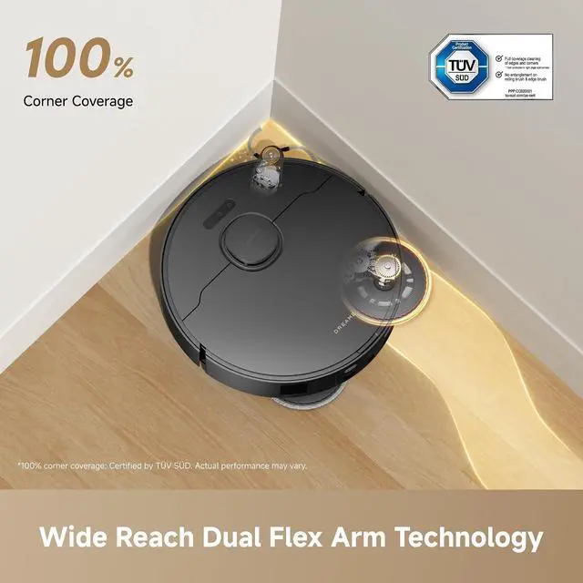 Alt view image 6 of 7 - DREAME L60 Ultra FE Robot Vacuum and Mop, Auto-Empty and 100 Self-Cleaning Mop, 30,000Pa Suction, Obstacle Avoidance and 360° Navigation, Corner to Edge Deep Cleaning, TriCut Brush, Black
