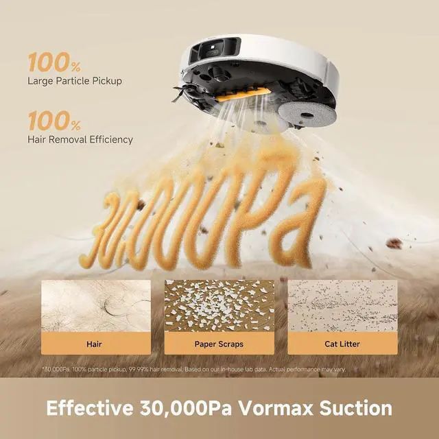 Alt view image 3 of 7 - DREAME L60 Ultra PE Robot Vacuum and Mop, 30,000Pa Suction, Self-Cleaning,Corner-to-Edge Deep Cleaning, Detangling Brush, Obstacle Avoidance and 360° Navigation, White