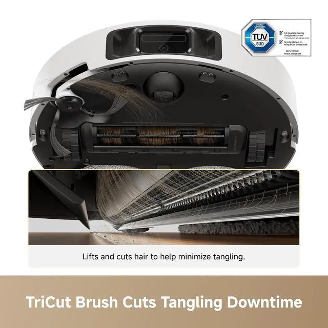 Alt view image 4 of 7 - DREAME L60 Ultra FE Robot Vacuum and Mop, Auto-Empty and 100 Self-Cleaning Mop, 30,000Pa Suction, Obstacle Avoidance and 360° Navigation, Corner to Edge Deep Cleaning, TriCut Brush, White