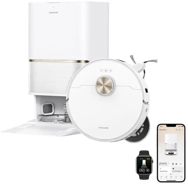 Main image of DREAME L60 Ultra FE Robot Vacuum and Mop, Auto-Empty and 100 Self-Cleaning Mop, 30,000Pa Suction, Obstacle Avoidance and 360° Navigation, Corner to Edge Deep Cleaning, TriCut Brush, White