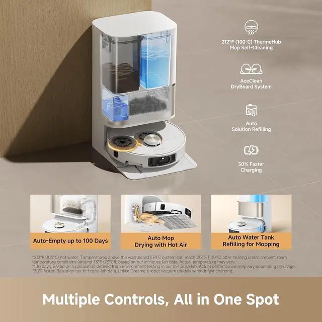 Alt view image 7 of 7 - DREAME L60 Ultra PE Robot Vacuum and Mop, 30,000Pa Suction, Self-Cleaning,Corner-to-Edge Deep Cleaning, Detangling Brush, Obstacle Avoidance and 360° Navigation, White