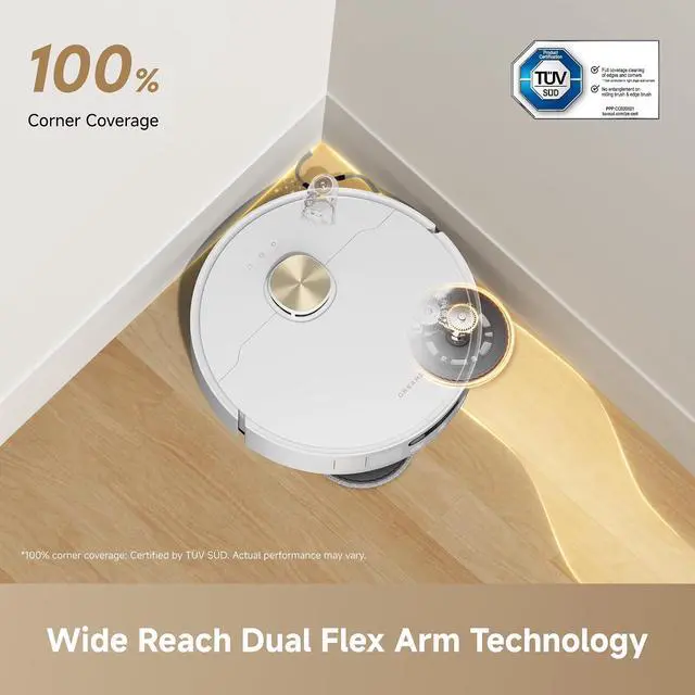 Alt view image 6 of 7 - DREAME L60 Ultra FE Robot Vacuum and Mop, Auto-Empty and 100 Self-Cleaning Mop, 30,000Pa Suction, Obstacle Avoidance and 360° Navigation, Corner to Edge Deep Cleaning, TriCut Brush, White