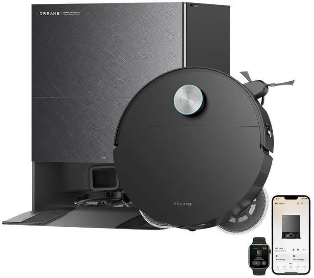 Main image of DREAME X60 Ultra Robot Vacuum and Mop, 3.13in Ultra-Thin Design, 3.47in Obstacle Clearing, 35,000Pa Suction, Self Emptying&Refilling, Mop Self-Cleaning, 100% Detangling, 280+Obstacle Avoidance, Black