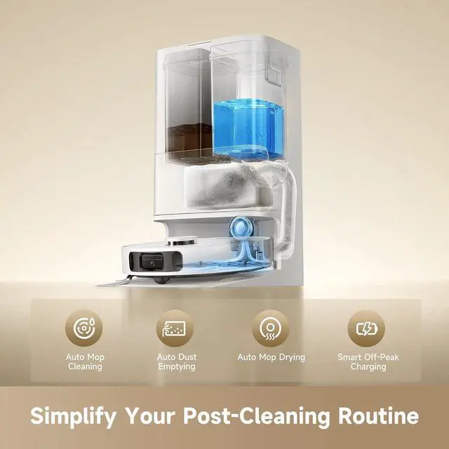 Alt view image 4 of 7 - DREAME D30 Ultra CE Robot Vacuum and Mop with Auto Dust Emptying, 25,000Pa Suction, 0.41in Mop Lifting, Multifunctional Base Station, Mop Self-Washing, Smart Obstacle Avoidance, White