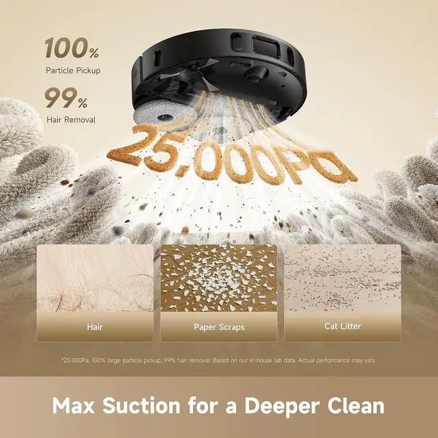 Alt view image 2 of 7 - DREAME D30 Ultra CE Robot Vacuum and Mop with Auto Dust Emptying, 25,000Pa Suction, 0.41in Mop Lifting, Multifunctional Base Station, Mop Self-Washing, Smart Obstacle Avoidance, Black