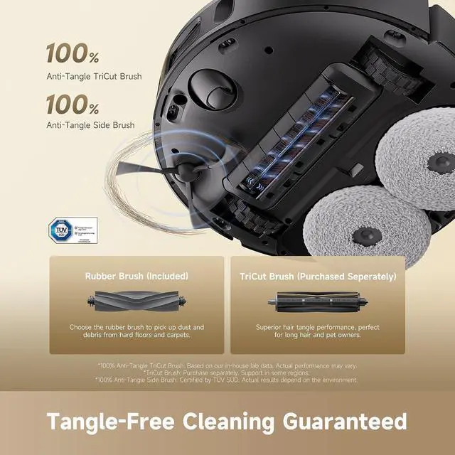 Alt view image 6 of 7 - DREAME D30 Ultra CE Robot Vacuum and Mop with Auto Dust Emptying, 25,000Pa Suction, 0.41in Mop Lifting, Multifunctional Base Station, Mop Self-Washing, Smart Obstacle Avoidance, Black