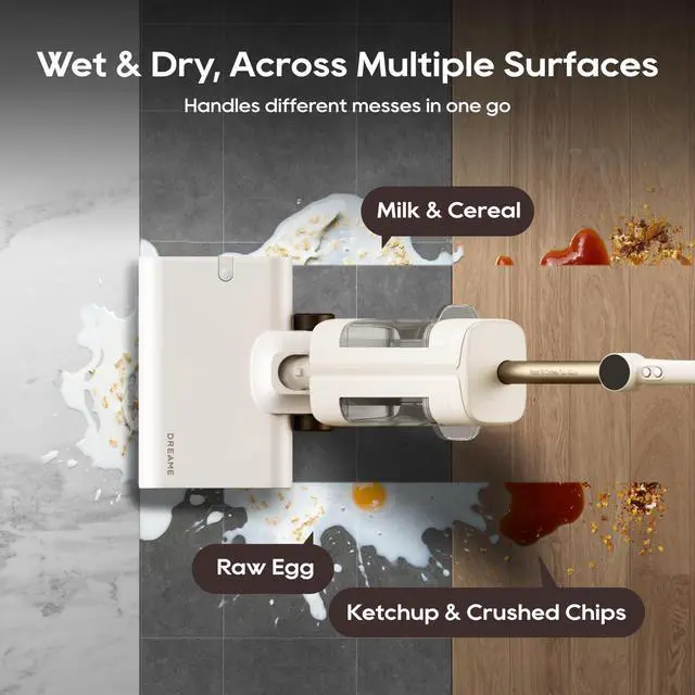 Alt view image 3 of 7 - DREAME FloorX 110 Plus Cordless Wet Dry Mop, Cordless Wet Dry Cleaner with 600RPM Scrubbing, Eletric Mop with 149°F Hot Air Drying, Dual-Tank System, 180° Lie-Flat Design for Hard Floors Deep Cleaning