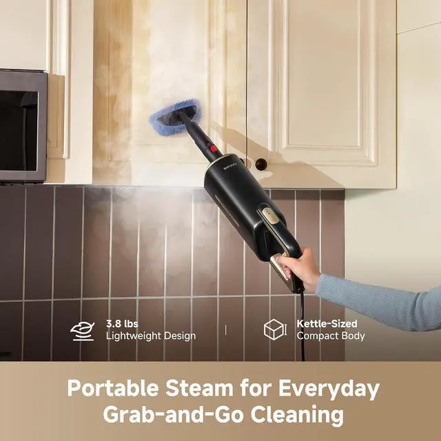 Alt view image 4 of 7 - DREAME SH10 Steam Mop with Detachable Handheld Steamer, 13-in-1 Portable Steam Cleaner, 3.8 lbs Lightweight Body, 15sec Steam-Up, 212 Steam Cleaning, 350ml Water Tank, Steam Safety System