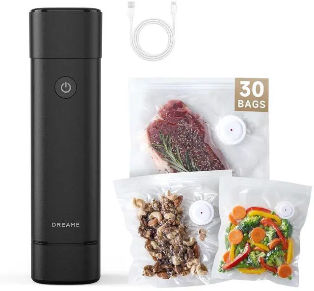 Main image of DREAME VH20 Handheld Vacuum Sealer Machine for Food with 30 Reusable Vacuum Bags, Compact Food Vacuum Sealer, Auto Stop, Rechargeable Food Sealer Saver, Dry & Moist Modes, For Container & Wine Bottles