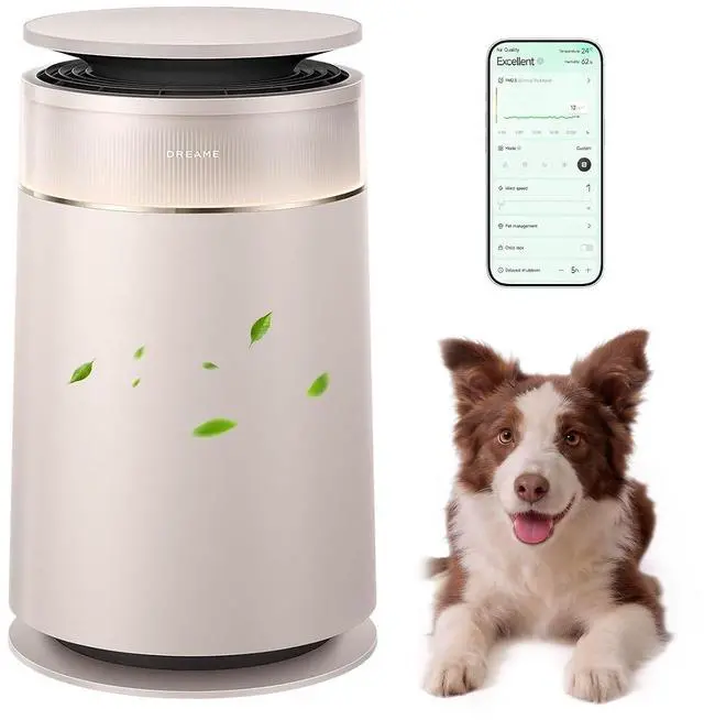 Main image of Dreame HEPA Air Purifier with Self-Cleaning Pet Hair, Suck Up Floating Cat Dog Hair Dander for Home Large Room, 4 Filters Smart Air Cleaner for Pet Odor Purification, APP & Voice Control, FP10-Beige
