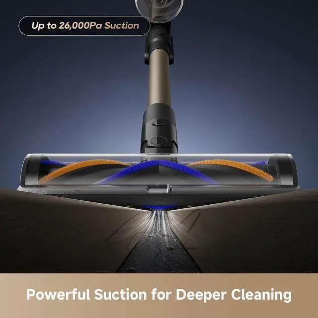 Alt view image 5 of 7 - DREAME R20 TangleX Cordless Stick Vacuum, Anti-Tangle Brush, 26,000Pa Suction, Extendable Rod, 1L Dust Cup, LED Screen, CelesTect Lighting, for Carpets and Hard Floors