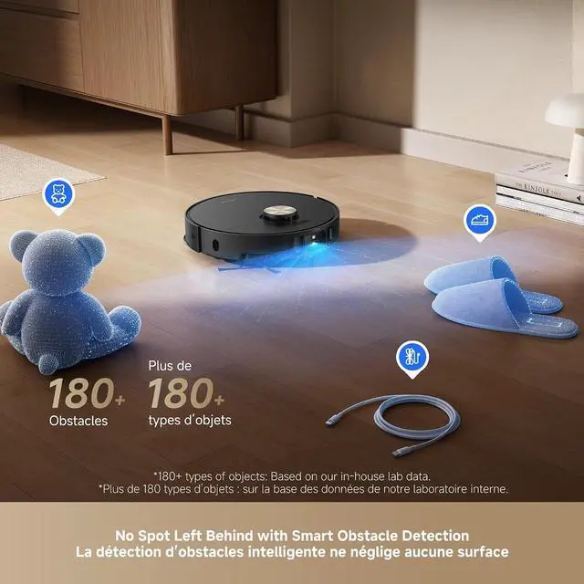 Alt view image 3 of 7 - DREAME L50 Ultra Robot Vacuum with All-in-One Station Black | Self-Empty & Mop Self-Cleaning, 180 Objects Avoidance, 19,500Pa Suction, Detangling DuoBrush, Extending Side Brush & Mop Pad