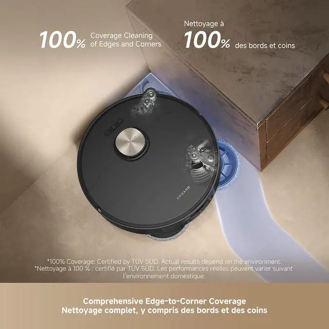 Alt view image 6 of 7 - DREAME L50 Ultra Robot Vacuum with All-in-One Station Black | Self-Empty & Mop Self-Cleaning, 180 Objects Avoidance, 19,500Pa Suction, Detangling DuoBrush, Extending Side Brush & Mop Pad