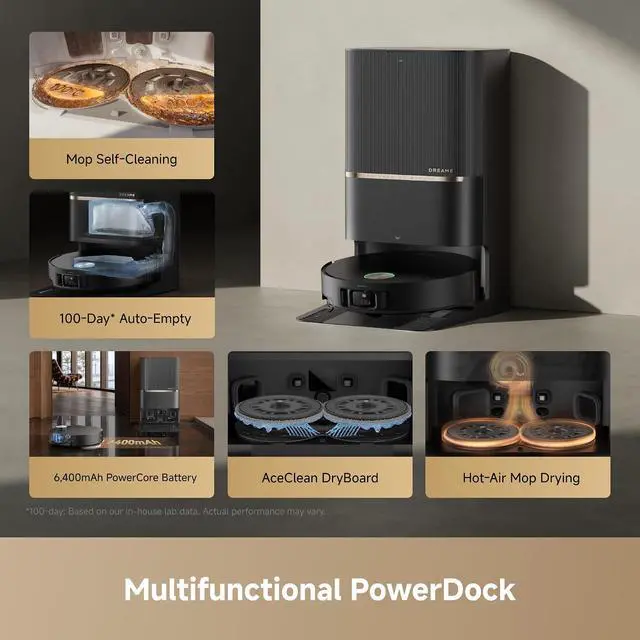 Alt view image 2 of 7 - DREAME L60 Pro Ultra Robot Vacuum and Mop with Auto-Empty, 35,000Pa Suction, Hot Water Mop Self-Cleaning, and Smart Obstacle Avoidance, Black