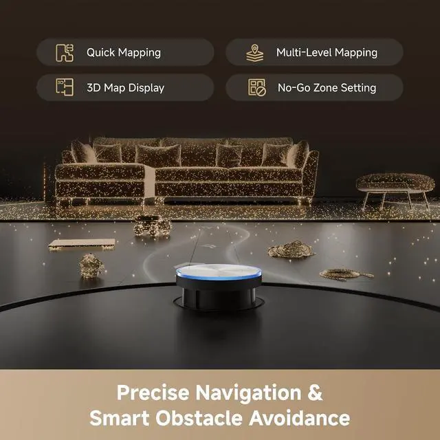 Alt view image 6 of 7 - DREAME L60 Pro Ultra Robot Vacuum and Mop with Auto-Empty, 35,000Pa Suction, Hot Water Mop Self-Cleaning, and Smart Obstacle Avoidance, Black