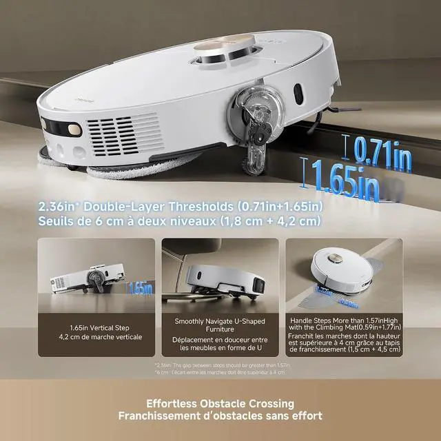 Alt view image 2 of 7 - DREAME L50 Ultra Robot Vacuum and Mop White, 19,500Pa Suction, with Auto-Empty and Mop Self-Cleaning, Precise Obstacle Avoidance, HyperStream Detangling DuoBrush