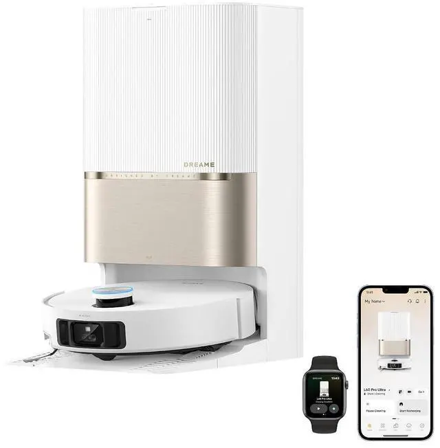 Main image of DREAME L60 Pro Ultra Robot Vacuum and Mop with Auto-Empty, 35,000Pa Suction, Hot Water Mop Self-Cleaning, and Smart Obstacle Avoidance, White