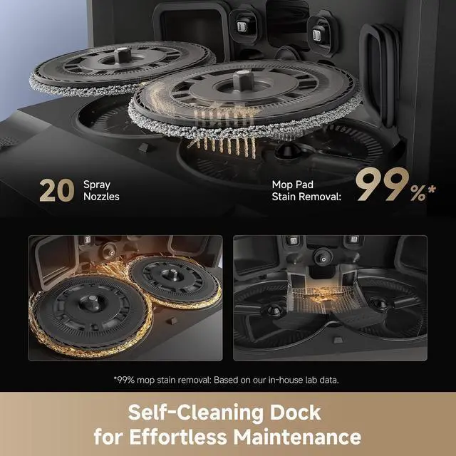 Alt view image 6 of 7 - DREAME L40s Ultra Robot Vacuum and Mop, Auto-Empty, Mop Self-Cleaning, 1,9000Pa Suction, 100% Detangling DuoBrush, Extending Mops and Side Brush, 40mm Obstacle Clearing, App & Voice Control (Black)