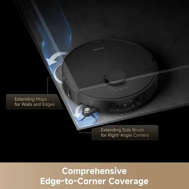 Alt view image 7 of 7 - DREAME L40s Ultra Robot Vacuum and Mop, Auto-Empty, Mop Self-Cleaning, 1,9000Pa Suction, 100% Detangling DuoBrush, Extending Mops and Side Brush, 40mm Obstacle Clearing, App & Voice Control (Black)