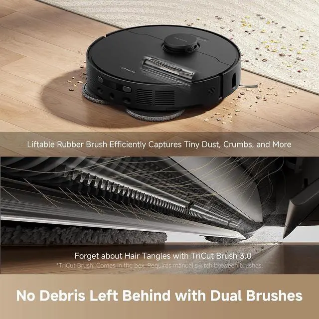 Alt view image 3 of 7 - DREAME L40s Ultra AE Robot Vacuum and Mop Combo, 19,000Pa Suction, Self Emptying Dust Box, Flexible Mop & 167 Self Cleaning Washboard, Diverse Brush Selection, All-in-One Station, Auto Refill