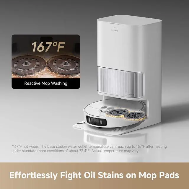 Alt view image 6 of 7 - DREAME L40s Ultra AE Robot Vacuum and Mop Combo, 19,000Pa Suction, Self Emptying Dust Box, Flexible Mop & 167 Self Cleaning Washboard, Diverse Brush Selection, All-in-One Station, Auto Refill