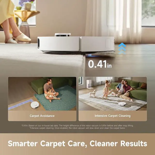 Alt view image 7 of 7 - DREAME D30 Ultra Robot Vacuum and Mop, 25,000Pa Powerful Suction, All-in-One Base Station with 100 Days Auto-Empty, MopExtend Tech for Edge Cleaning, Smart Obstacle Avoidance, White