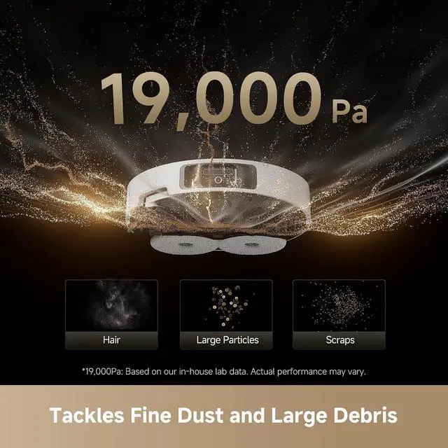 Alt view image 2 of 7 - DREAME L40s Ultra Robot Vacuum and Mop, 19,000Pa Suction, Auto-Empty, Mop Self-Cleaning, 100% Detangling DuoBrush, Extending Mops and Side Brush, 1.57in Obstacle Clearing, App & Voice Control (White)