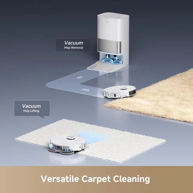 Alt view image 3 of 7 - DREAME L40s Ultra Robot Vacuum and Mop, 19,000Pa Suction, Auto-Empty, Mop Self-Cleaning, 100% Detangling DuoBrush, Extending Mops and Side Brush, 1.57in Obstacle Clearing, App & Voice Control (White)