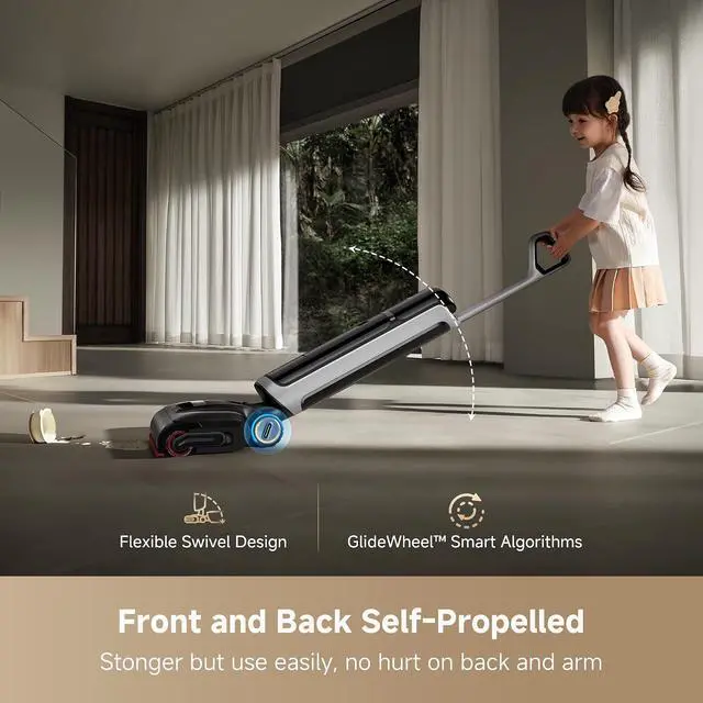Alt view image 7 of 7 - DREAME H15 Pro Heat Wet Dry Vacuum and Mop, 185°F Hot Water Floor Cleaning, 0 Hair Tangle, Cordless Floor Cleaner with AI Robotic Arm, 22KPa Suction, 180° Lie-Flat, Hot Self Cleaning, Edge to Edge