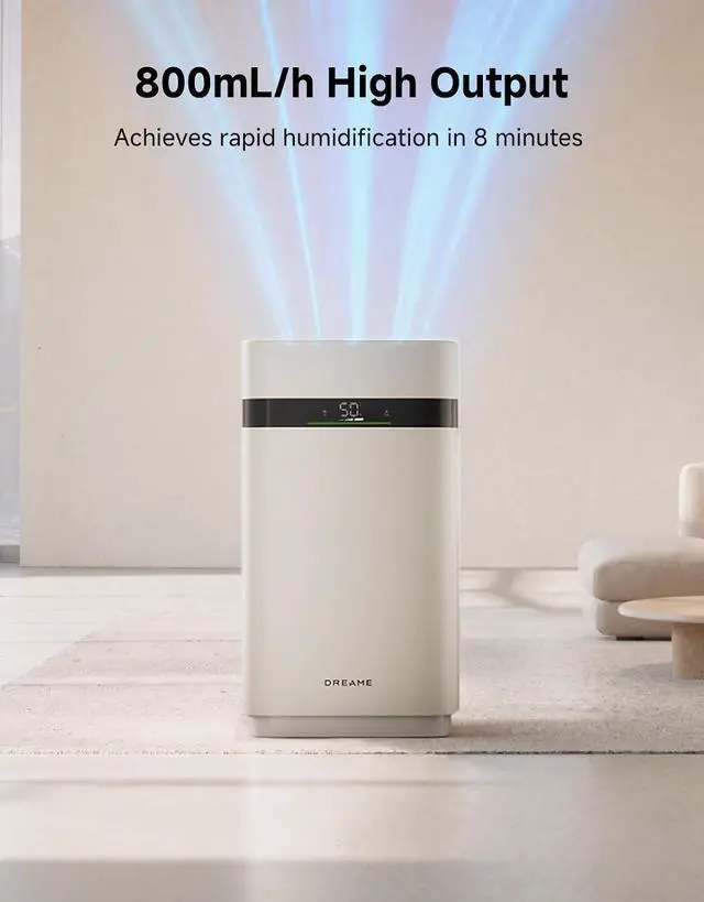 Alt view image 7 of 7 - DREAME Bladeless Tower MF10-Silver Bundle with Mist-Free Humidifier H40