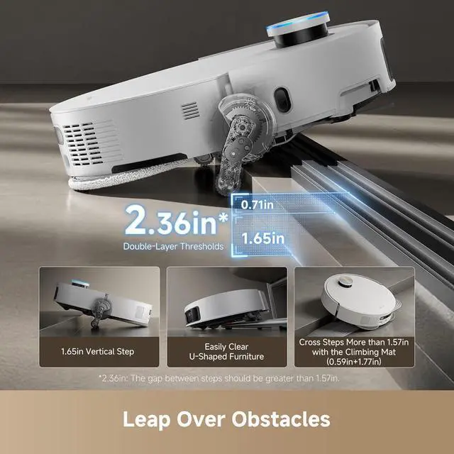 Alt view image 2 of 7 - DREAME X50 Ultra White Robot Vacuum and Mop with Auto-Empty and Mop Self-Cleaning, 20,000Pa Suction, Obstacle Avoidance and 360° Navigation, Corner to Edge Deep Cleaning, Detangling Brush
