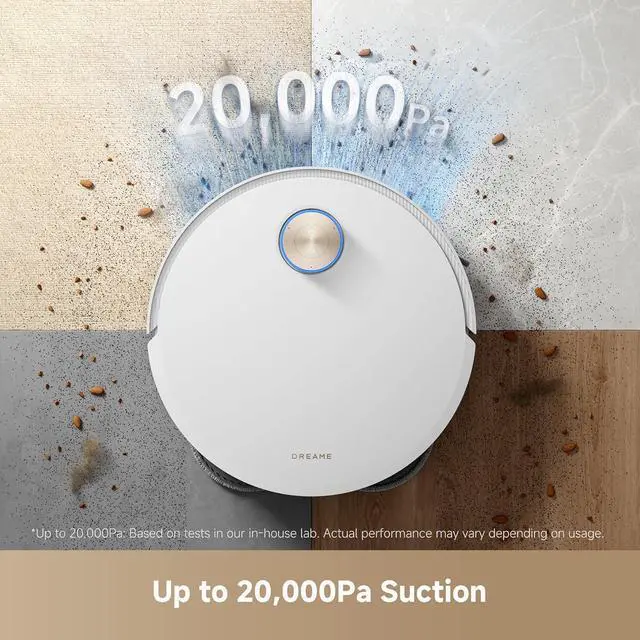 Alt view image 7 of 7 - DREAME X50 Ultra White Robot Vacuum and Mop with Auto-Empty and Mop Self-Cleaning, 20,000Pa Suction, Obstacle Avoidance and 360° Navigation, Corner to Edge Deep Cleaning, Detangling Brush