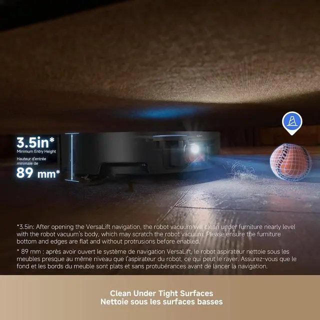 Alt view image 3 of 7 - DREAME X50 Ultra Complete Robot Vacuum and Mop with Auto-Empty and Mop Self-Cleaning, 20,000Pa Suction, Obstacle Avoidance and 360° Navigation, Corner to Edge Deep Cleaning, Detangling Brush (Black)