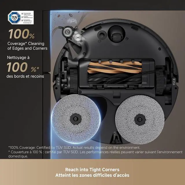 Alt view image 5 of 7 - DREAME X50 Ultra Complete Robot Vacuum and Mop with Auto-Empty and Mop Self-Cleaning, 20,000Pa Suction, Obstacle Avoidance and 360° Navigation, Corner to Edge Deep Cleaning, Detangling Brush (Black)