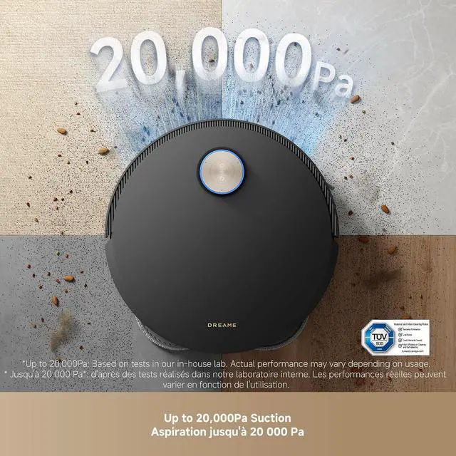 Alt view image 7 of 7 - DREAME X50 Ultra Complete Robot Vacuum and Mop with Auto-Empty and Mop Self-Cleaning, 20,000Pa Suction, Obstacle Avoidance and 360° Navigation, Corner to Edge Deep Cleaning, Detangling Brush (Black)