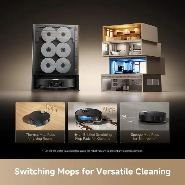 Alt view image 2 of 7 - DREAME Matrix10 Ultra Robot Vacuum and Mop, Multi-Mop Switching, 3.14inch Obstacle Clearing, 30,000Pa Suction, Self Empty&Refill, Self-Cleaning, 100% Detangling, 240+ Obstacle Avoidance, Voice Control