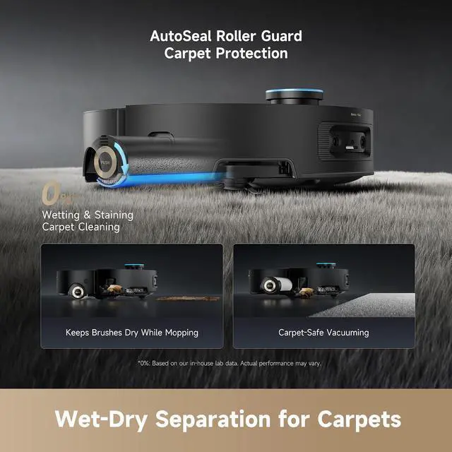 Alt view image 3 of 7 - DREAME Aqua10 Ultra Roller Robot Vacuum and Mop & 30,000Pa Suction, Self-Cleaning Dock & Extending Roller Mop, Heat-Washes & Dries, Carpet Protection, AI Camera & LiDAR Avoidance Tech, Voice Control