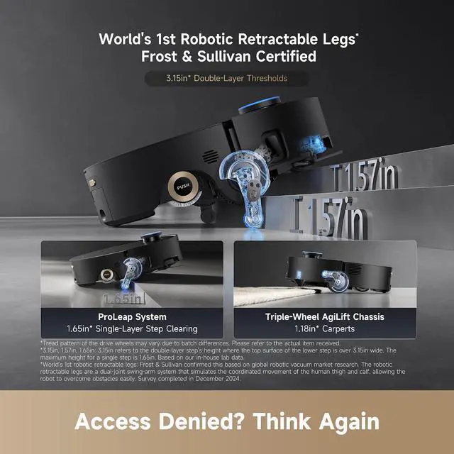 Alt view image 4 of 7 - DREAME Aqua10 Ultra Roller Complete Robot Vacuum and Mop & 30,000Pa Suction, Self-Cleaning Dock & Extending Roller Mop, Heat-Washes & Dries, Carpet Protection, AI Camera & LiDAR Avoidance Tech (Black)