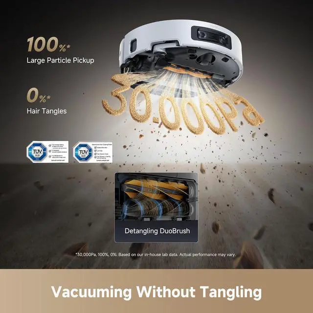Alt view image 7 of 7 - DREAME Aqua10 Ultra Roller Complete Robot Vacuum and Mop & 30,000Pa Suction, Self-Cleaning Dock & Extending Roller Mop, Heat-Washes & Dries, Carpet Protection, AI Camera & LiDAR Avoidance Tech