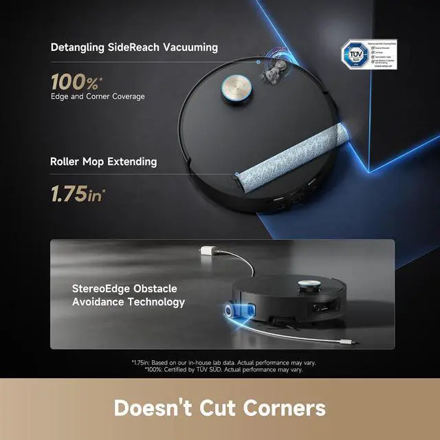 Alt view image 7 of 7 - DREAME Aqua10 Ultra Roller Robot Vacuum and Mop & 30,000Pa Suction, Self-Cleaning Dock & Extending Roller Mop, Heat-Washes & Dries, Carpet Protection, AI Camera & LiDAR Avoidance Tech, Voice Control