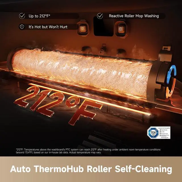 Alt view image 5 of 7 - DREAME Aqua10 Ultra Roller Robot Vacuum and Mop & 30,000Pa Suction, Self-Cleaning Dock & Extending Roller Mop, Heat-Washes & Dries, Carpet Protection, AI Camera & LiDAR Avoidance Tech, Voice Control