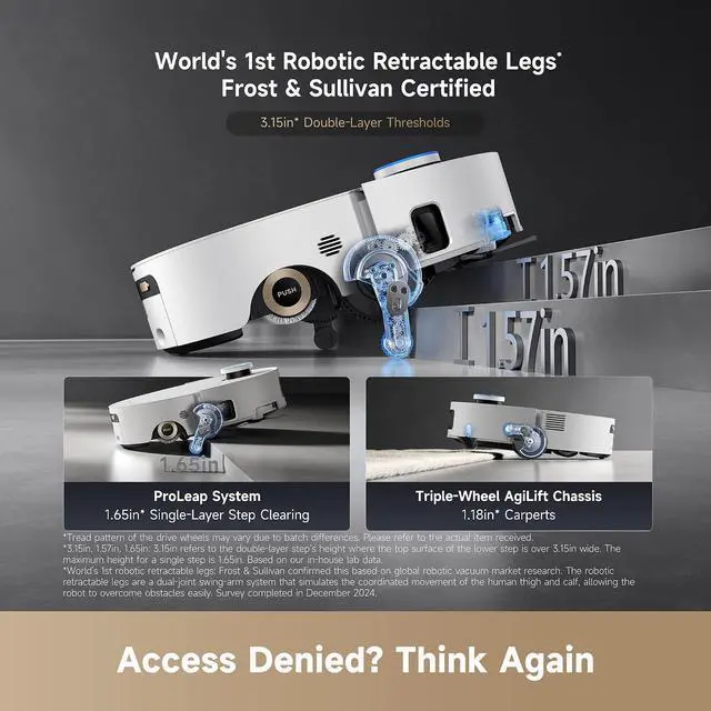 Alt view image 7 of 7 - DREAME Aqua10 Ultra Roller Robot Vacuum and Mop & 30,000Pa Suction, Self-Cleaning Dock & Extending Roller Mop, Heat-Washes & Dries, Carpet Protection, AI Camera & LiDAR Avoidance Tech, Voice Control