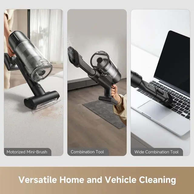 Alt view image 7 of 7 - DREAME Cordless Stick Vacuum Cleaner Z30 Essential, 210AW Powerful Suction, Up to 90 Mins Runtime, Anti-Tangle Brush,LED Display, Dust Reveal Technology for Pet Hair, Carpet & Hard Floor