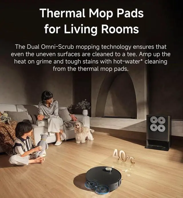 Alt view image 4 of 7 - DREAME X60 Max Ultra Complete Robot Vacuum and Mop & Thermal Mop Pad (4pcs)