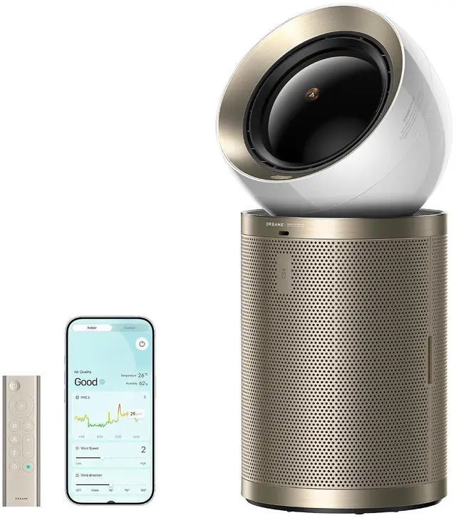 Main image of Dreame Smart Air Purifier for Home Large Room, Cleans 7,534 ft² in One Hour with 4 Filters, Dual-way Air Oulets, Al Tracking, Air Quality Monitor with 7 Sensors, 2-in-1 Purifier & Fan, PM10