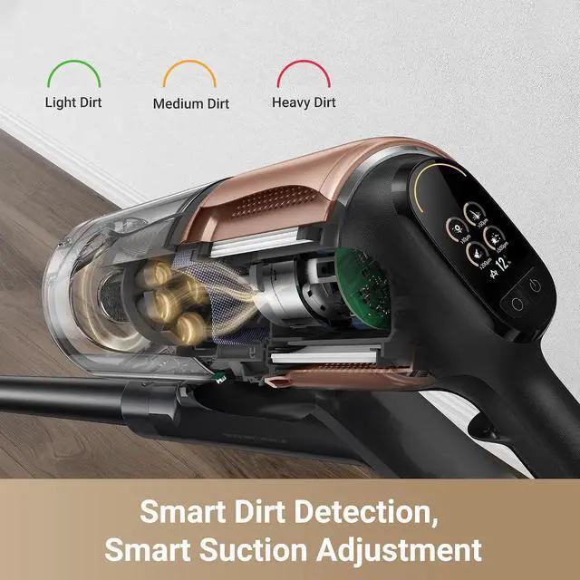 Alt view image 3 of 7 - DREAME Z20 Cordless Vacuum Cleaner, Smart Vacuum Cleaner with 250AW Powerful Suction, Up to 90 Minutes Runtime, Versatile for All Surfaces, Handheld Feature for Hard Floors, Carpets & Sofas