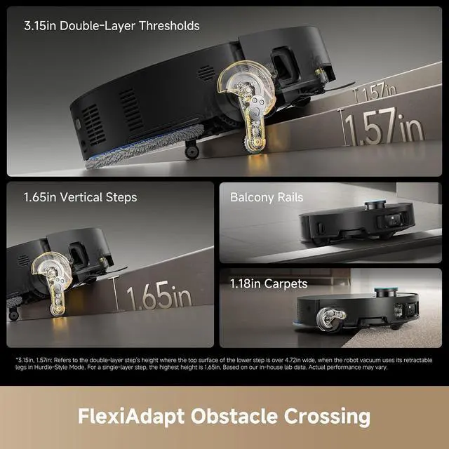 Alt view image 4 of 7 - DREAME Matrix10 Ultra Robot Vacuum and Mop, Multi-Mop Switching, 3.14inch Obstacle Clearing, 30,000Pa Suction, Self Empty&Refill, Self-Cleaning, 100% Detangling, 240+ Obstacle Avoidance, Voice Control