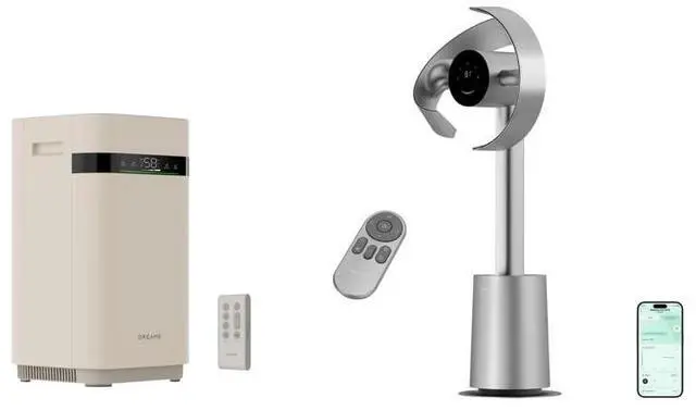 Main image of DREAME Bladeless Tower MF10-Silver Bundle with Mist-Free Humidifier H40