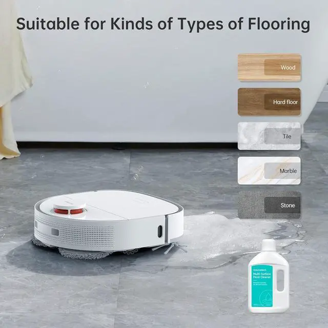 Alt view image 6 of 7 - DREAME L40s Ultra AE Robot Vacuum Cleaner (White) and Floor Cleaning Solution 1 Bottle of 33.81 fl Oz (1L)